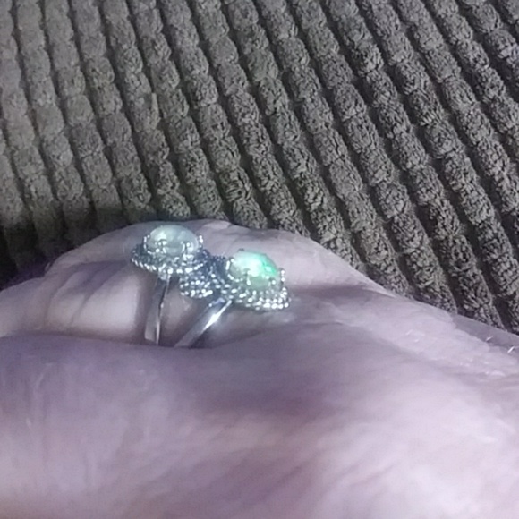 SOLD New Sterling silver sz 7 opal ring - Picture 2 of 4